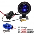 Universal 2 IN 1 Car Round LCD Digital Water Temperature Gauge With Water Temp Joint Pipe Sensor 10MM Adapter Voltmeter 12V/24V|