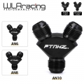 WLR 3 Way AN6 AN8 AN10 Aluminum Y Block Adapter Fittings Adaptor Black Y Type Oil Pipe Joint|Fuel Supply & Treatment| - Of