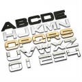 New Alphabet 3d Solid Metal Badge Car Sticker Letters Numbers Logo Diy Decal Emblem Automobiles Accessories Sticker Decoration