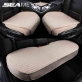 Linen Car Seat Cover Flax Breathable Car Seat Cushion All Seasons Universal Non Slip Protector Pad Fits for Sedan Van SUV Truck|