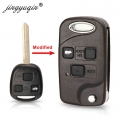 Jingyuqin Remote Car Key Shell Fob 3 Buttons Pad For Toyota Celica Avensis Rav4 Prado Camry Toy47 Folding Flip Key Case Replace