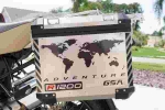 Gsa Adventure Motorcycle Reflective Decal Kit "world Adventure R1200" For Touratech Panniers - Decals & Stickers -