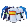 New World Champion Movistar Team Long Sleeve Top Cycling Jersey MTB Bike Clothing Wear Autumn Bicycle Clothes Men Cycling|Cyclin
