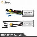 Okfeet KT Controller Ebike 250W Motor 36V 48V 15A Sinewave Controller Waterproof SM Cable for Electric Bicycle Conversion Kit|El