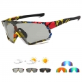 New Printing Polarized Photochromic Outdoor Cycling Glasses Uv400 Bicycles Sports Sunglasses Men Women Bicycle Eyewear - Cycling