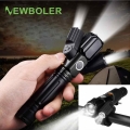 NEWBOLER Adjust Angle Bicycle Lights MTB Bike Front Light 3 LED T6 Flashlight USB Charge Cycling Lamp With 18650 Battery Torch
