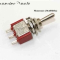 5 x Red 3 Pin 3 Position (ON) OFF (ON) SPDT Mini Momentary Toggle Switch Automatic Return Middle