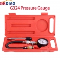 G324 Auto Car Pressure Gauge Gasoline Engine Pressure Gauge Motorcycle Petrol Gas Engine Cylinder Compression Gauge Car Meter|Pr