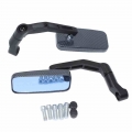Universal 8mm 10mm Motorcycle Handle Bar End Rear Side View Mirrors Aluminum Rectangle Blind Spot Blue Rearview Side Mirror|Side