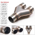 Universal Car Exhaust Y-pipe Stainless Steel Exhaust 3-way Pipe Adapter Connector Tube Cone Tt102125 - Assembly Parts - Officema