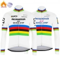 2021 QUICK STEP Winter World Champion Cycling Jersey Julian Alaphilippe Cycling Clothing Long Sleeve Road Bike Shirt MTB Maillot