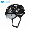 INBIKE Bicycle Helmets Men Women MTB Road Bike Helmet Ultralight Integrally mold Cycling Helmet With Glasses Riding Safely Cap|B