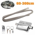 60-300cm Stainless Exhaust Muffler Silencer Clamps Bracket Gas Vent Hose Pipe Silence Kit For Car Air Diesels Heater - Heater Pa