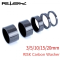Risk 3/5/10/15/20mm Bike Carbon Stem Spacer Mtb Washer Front Fork 28.6mm Mtb Bicycle Direction Spacer Stem Spacer 3k Glossy - Bi