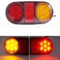 2PCS 14 LED 12V Truck Trailer Boat Caravan Car Rear Tail Light Brake Taillight Red Yellow Stop Lamp Warning Indicator 14LED|Tru