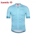 Santic Men's Short Sleeve Cycling Jersey Summer Breathable Mesh Half Zipper MTB Bike Shirts with 3 Pockets Bicycle Clothing|