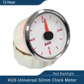 New Kus Car Boat Clock 12v/24v With Red Led Available Backlight 52mm Round Auto Yacht Accessories 12 Hour - Volt Meters - Office