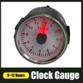 0~12 Hours Hour Meters for Car Boat Yacht 52mm Clock Gauges Red Backlit Instrument Show Clock Meters 9 32V|Clocks| - Officemat
