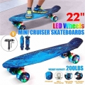 22 inch Skateboard Cruiser Board Board 22" Retro Longboard Skate Graphic Galaxy Complete Boy Girl Led Light|Skate Board|