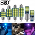 2pcs Canbus T10 W5W Led bulb C5W C10W 31MM 36MM 39MM 41MM Festoon Led BA9S T4W Led Car Light Interior Light 12V White Pink Blue|
