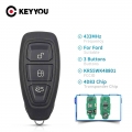 KEYYOU For Ford KR55WK48801 Smart Remote Key Keyless For Ford Focus C Max Mondeo Kuga Fiesta B Max 433/434Mhz ID83 Chip|Car Key|