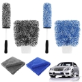 Detailing Brush Set Car Cleaning Brushes Microfiber Premium Wheel Brush Non Slip Handle Spokes Rim Cleaning Dirt Dust Clean Tool