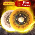 52 104 156 208 firestones skating wheel 80mm 76mm 72mm white yellow|Flashing Roller| - Ebikpro.com