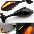 Motorcycle Rearview Mirrors LED Turn Signals Lights for Hyosung GT125R GT250R GT650R Kawasaki Z750S Ninja 250R 650R|Side Mirrors