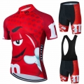 2022 Red Cartoon Team Short Sleeve Summer Men's Cycling Jersey Set Sport MTB Cycling Clothing Bicycle Road Riding Set Bib Sh