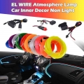 Car EL Wire Interior Ambient Neon Strip DIY LED FlexibleTube For Auto Ambient Light USB Party Atmosphere 1M 2M 3M 4M|Decorative