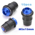 10pcs Motorcycle M5 15mm Metric Rubber Well Nuts Windscreen Fairing Cowl Anodized Windshield Nut Bolt Screw Kit|Nuts & Bolts