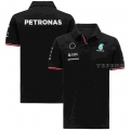 2021 Season Polo Lapel Petronas Motorsport F1 Team Racing Gp Men's Breathable Casual Short Sleeve T-shirt Summer Car Fan - S