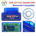 Super Mini ELM327 V1.5 PIC1825K80 Chip Bluetooth Compatible Double Board OBD2 Diagnostic Tool ELM 327 V1.5 for OBDII Protocols|C