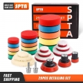 SPTA 29Pcs 1inch 2inch 3inch Mini Buffing Polishing Pads Kit Wool Pad Waxing Sponge Car Detail Polisher Pads Tools|Polishing Dis
