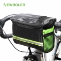 NEWBOLER Bicycle Front Bag MTB Bike Basket Pannier Reflective Frame Tube Handlebar Touch Screen Cycling Front Bag