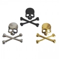 1 Pcs 3d Alloy Car Sticker Ghost Skull Skeleton Crossbone Motorcycle Badge Emblem Auto Decal Car Styling