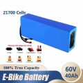 LiitoKala 60V Ebike Battery 60V 40AH Electric Bike 21700 16S8P Lithium Battery Pack 60V 3000W 2000W Electric Scooter Motor|Elect