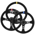 35cm/14inch 6-bolts Auto Car Racing Steering Wheel With Horn Yellow Napped Leather + Aluminum Universal - Steering Wheels &