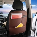 1pc Pu Leather Car Organizer Seat Back Storage Waterproof Protection Bag Cover Holder Back Seat Organizer For Kids Storage Mat -