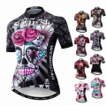 Weimostar 2021 Women's Summer Skull Cycling Jersey Road Bicycle Shirt MTB Bike Jersey Top Outdoor Sport Ropa ciclismo Clothi