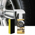 Tire Shine Cleaner with Sponge Decontamination 60ml Heavy Duty Removes Tires Dirt Tire Foam Brightener Fit for Car Wash Details|