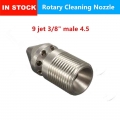Sewer Cleaning Jetter Nozzle 9 Jet 3/8" Male 4.5 Rotary Pressure Washer Drain Cleaning Nozzle Stainless Steel 303|Water Gun