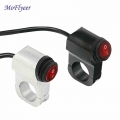 MoFlyeer Motorcycle 7/8" 16A Waterproof Aluminium Alloy Switches 22mm Handlebar Headlight Switch and 3 Wires with Red Led