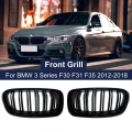 Car Gloss Black Front Bumper Grille For Bmw 3-series F30 F31 F35 2012-2018 Sport Grill Double Slat Line Grilles Kindey Grills -