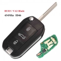 Jinyuqin 434mhz Fsk Hella Id46-pcf7941 Car Remote Key For Peugeot 208 2008 301 308 5008 508 Hella Hu83 Blade - Car Key - Officem