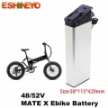 48V 52V 14Ah 17.5Ah Mate X Electric Bicycle Replacement Battery Pack 1000W Insert Folding Ebike Batteries With 58.8V 2A Charger|