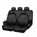 Car Seat Covers Full Set Universal PU Leather Diamond Lattice Waterproof Automobile Seat Protector Interior Accessories| | - O