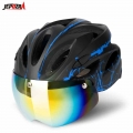 Bicycle Helmet Men EPS Integrally molded Breathable Cycling Helmet Men Women Goggles Lens Aero MTB Road Bike Helmet|Bicycle Helm
