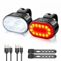 Cycling Bicycle Front Rear Light Set Bike USB Charge Headlight Light MTB Waterproof Taillight LED Lantern Bicycle Accessories|Bi