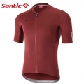 Santic Men's Cycling Jersey MTB Jersey Short Sleeve Full Zipper Summer Road Bike Shirts Pro Team Bicycle Clothing Asian Size